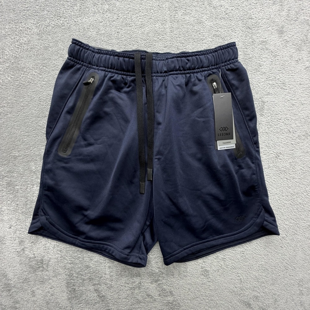 LEG3ND Shorts Mens S Blue Athletic‎ Drawstring Elastic Waist Pockets Gym